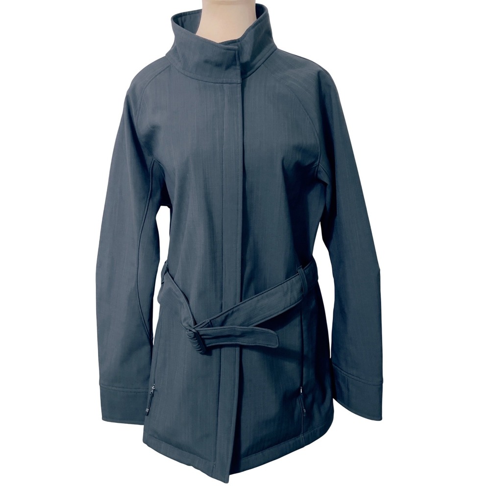North End Sport Womens Softshell Jacket XL Dark‎ Gray Belted Full Zip Minimalist